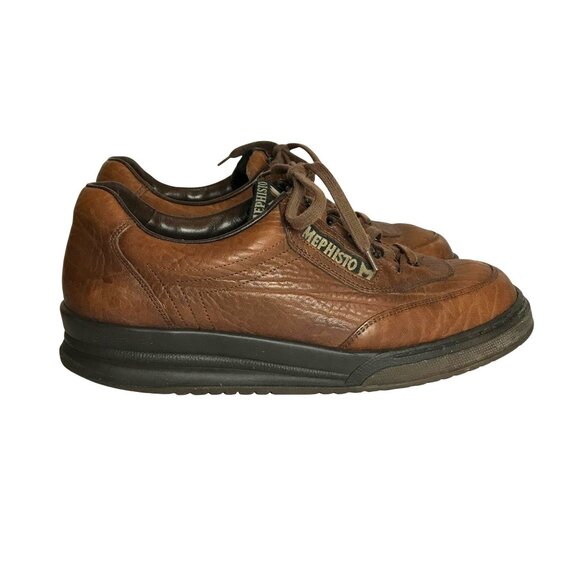 MEPHISTO Runoff Airjet System Mens 8 Brown Leather Derby Shoes - Picture 1 of 13